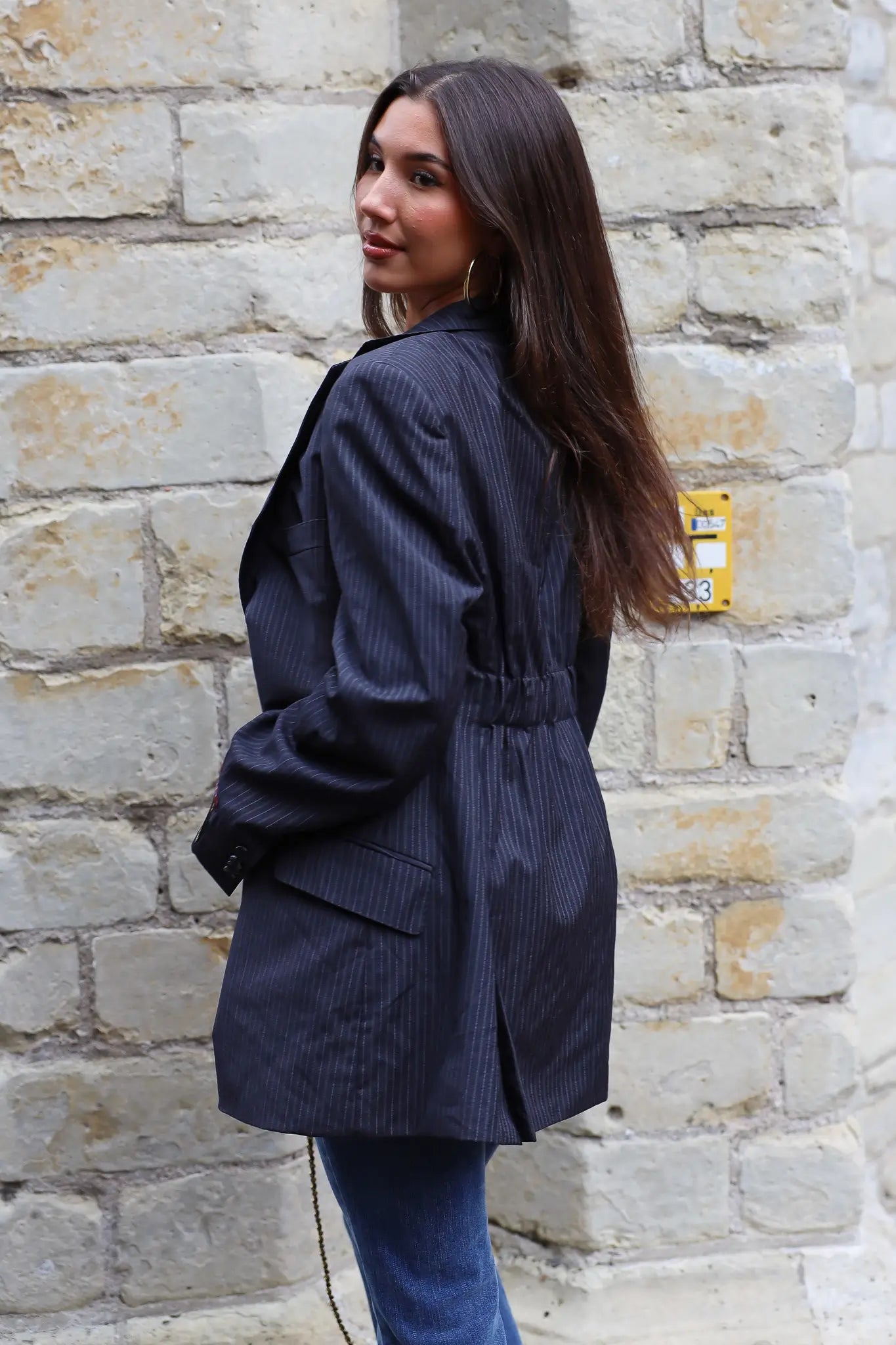 Atelier Series Reworked Blazer Gestreept Grijs