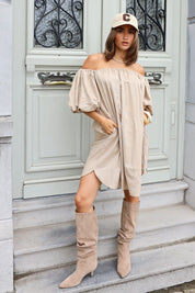 Jurk Pofmouw Camel