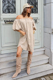 Jurk Pofmouw Camel
