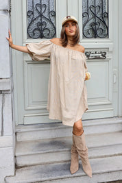 Jurk Pofmouw Camel
