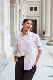 St. Barth Blouse Gestreept Beige