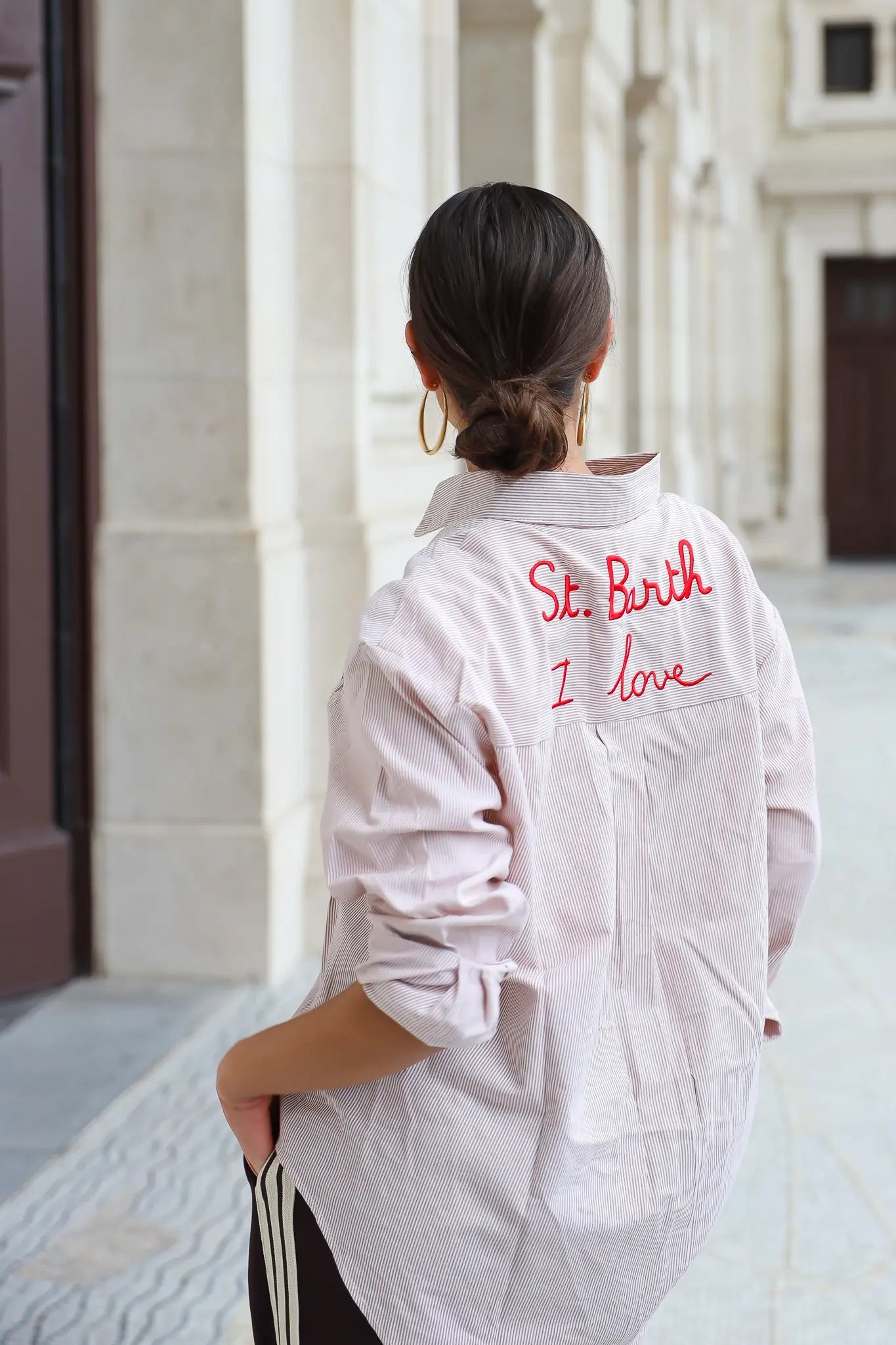 St. Barth Blouse Gestreept Beige