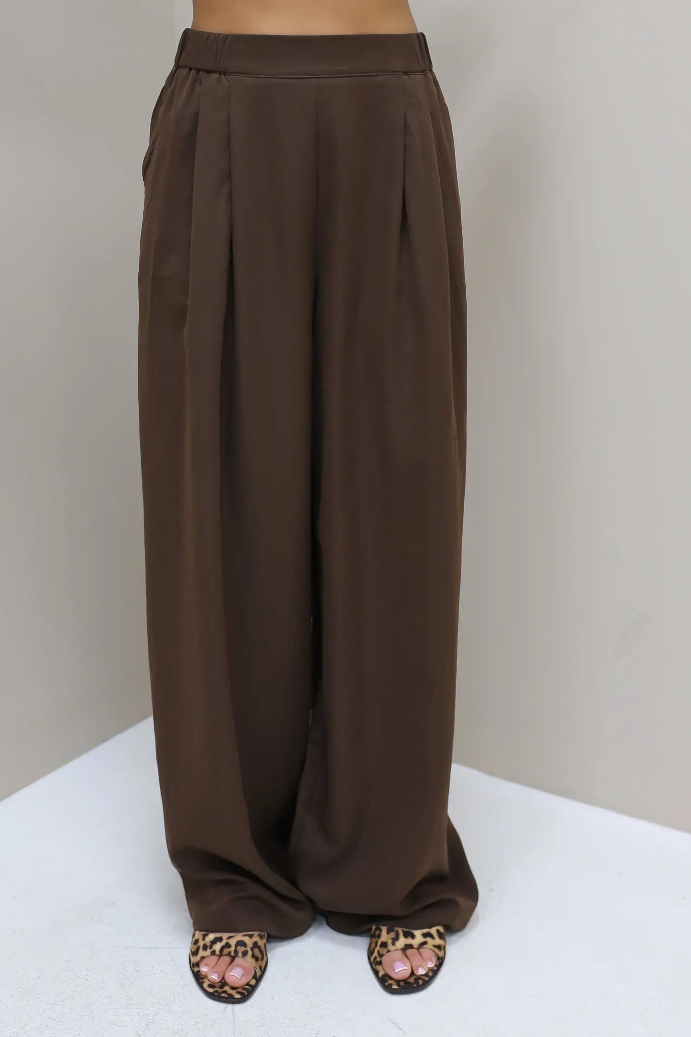 Wijde Pantalon Donker Bruin