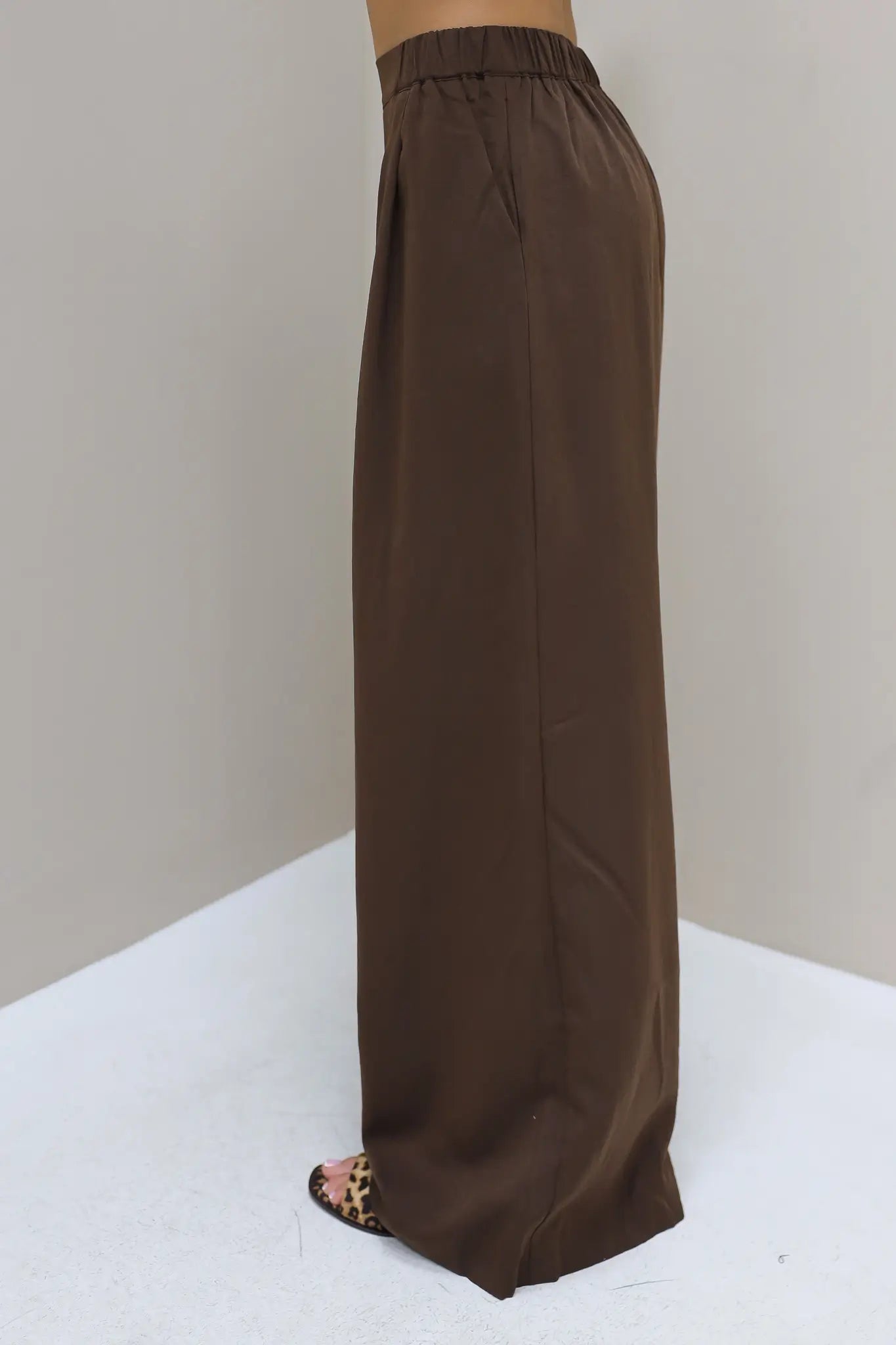 Wijde Pantalon Donker Bruin