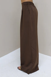 Wijde Pantalon Donker Bruin