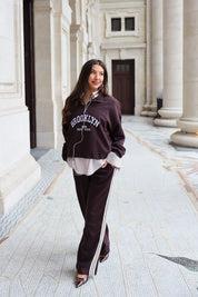 Jogger Straight Strepen Bruin