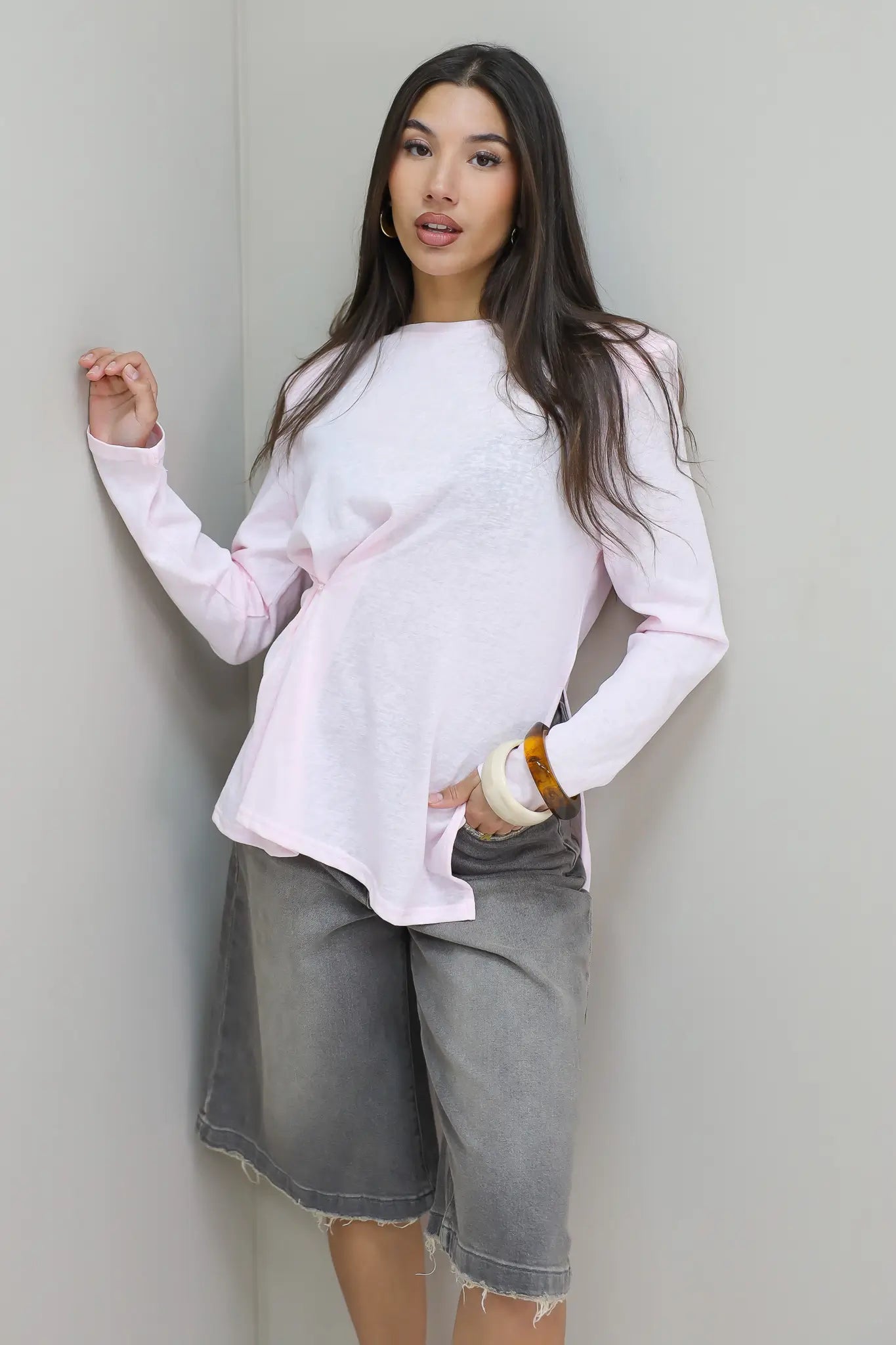 T-Shirt Schoudervulling Roze
