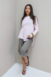 T-Shirt Schoudervulling Roze