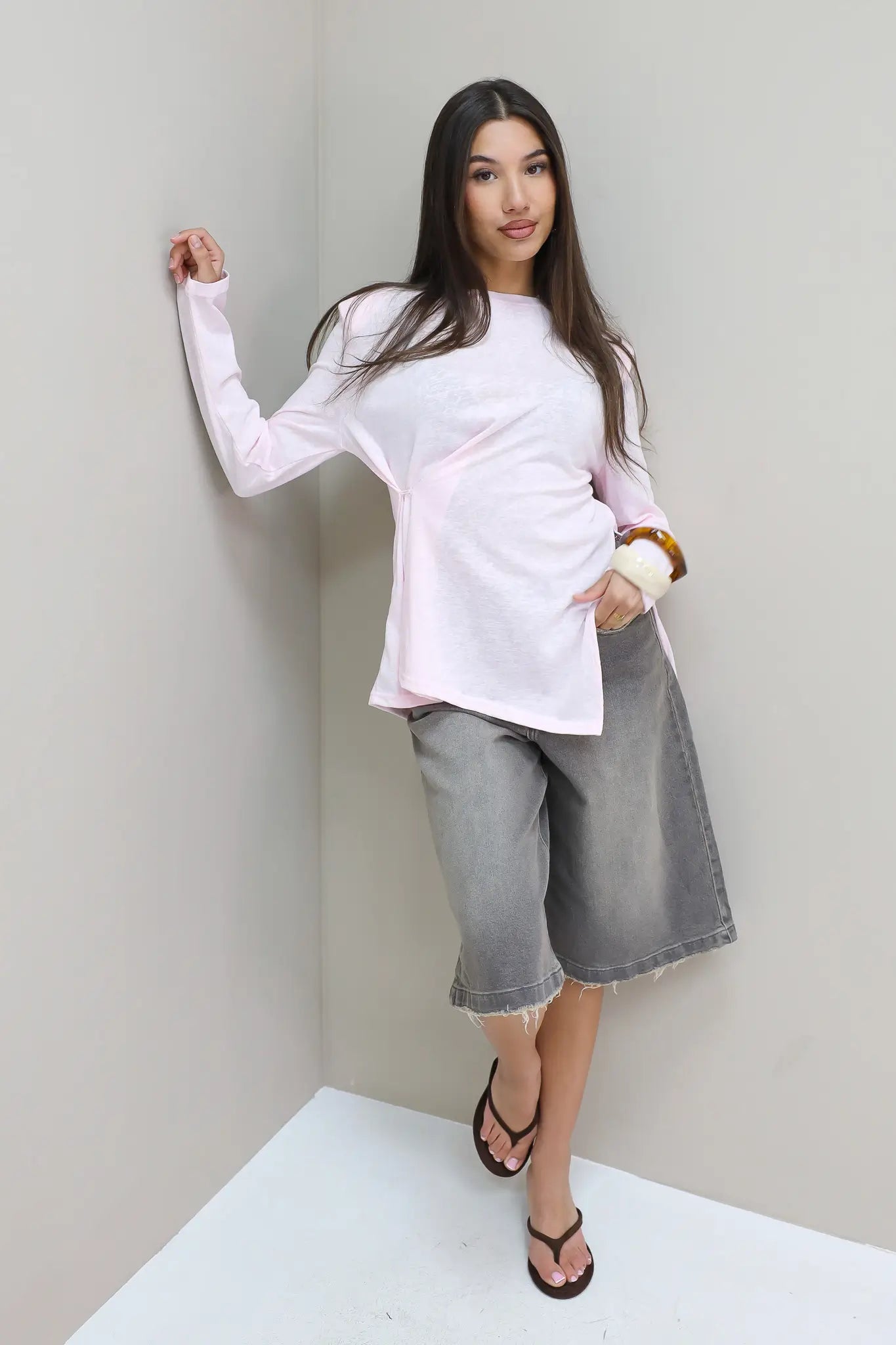 T-Shirt Schoudervulling Roze
