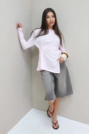 T-Shirt Schoudervulling Roze