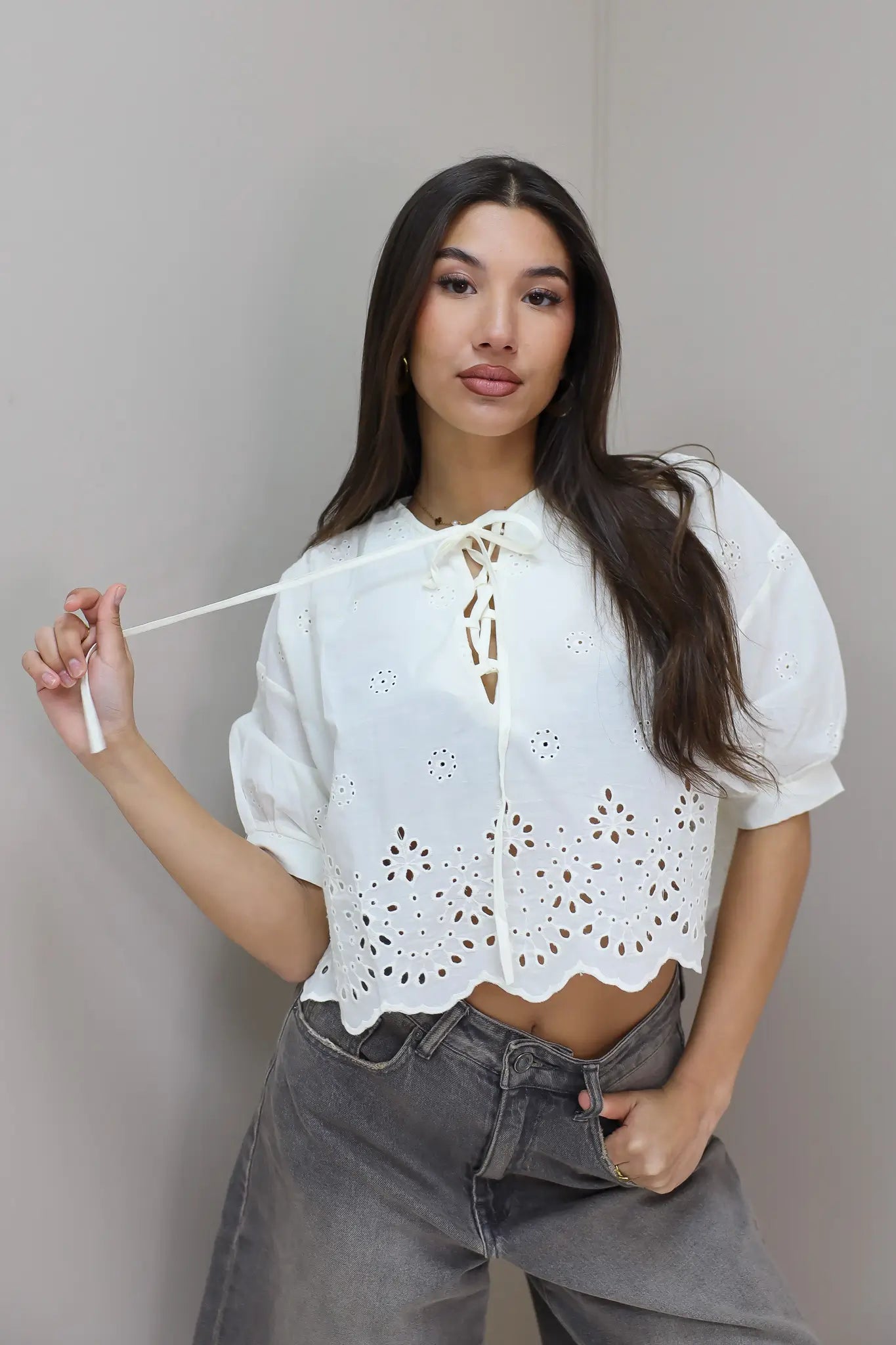 Blouse Kant Beige