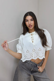 Blouse Kant Beige