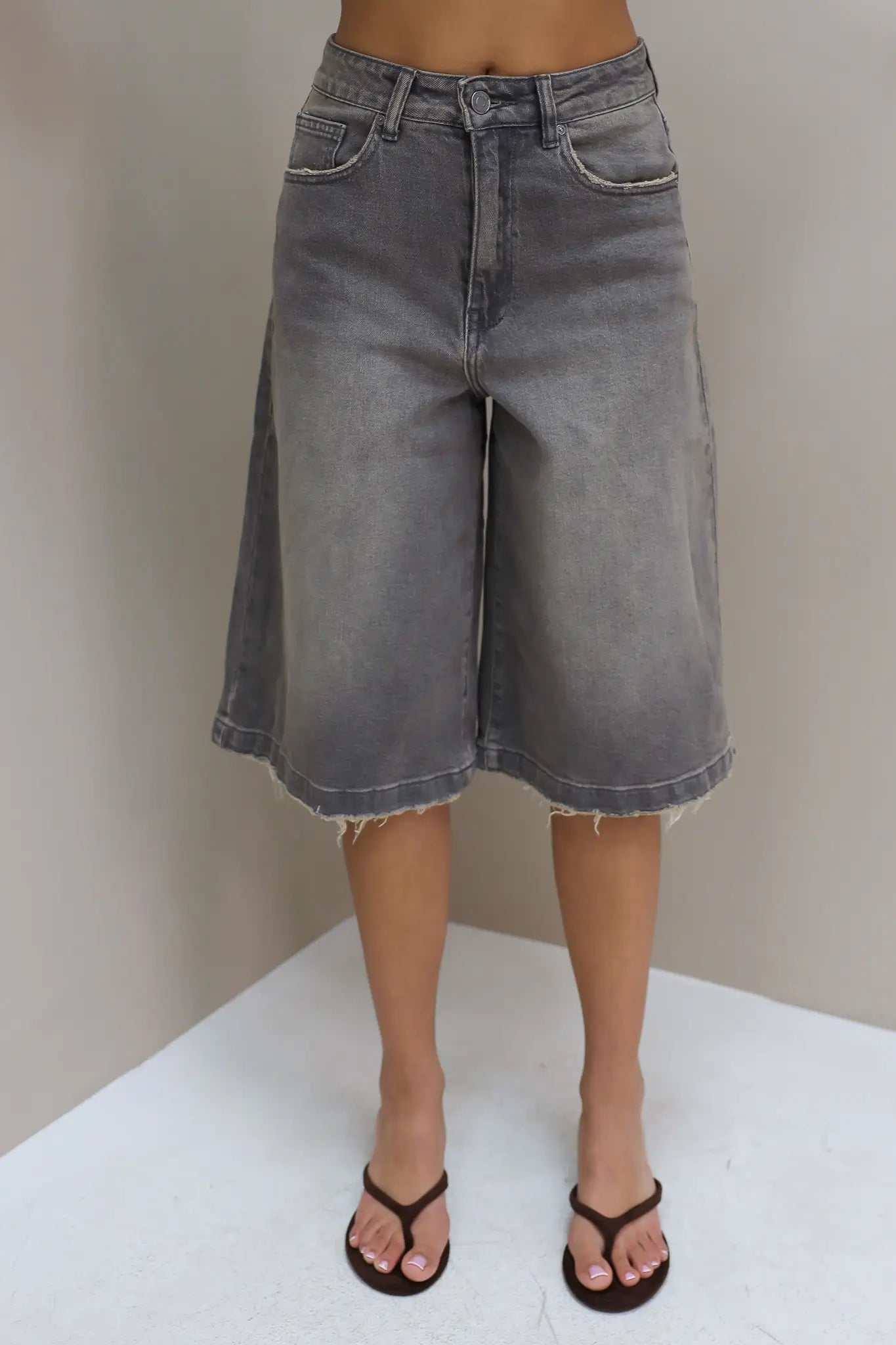 Denim Jort Bruin