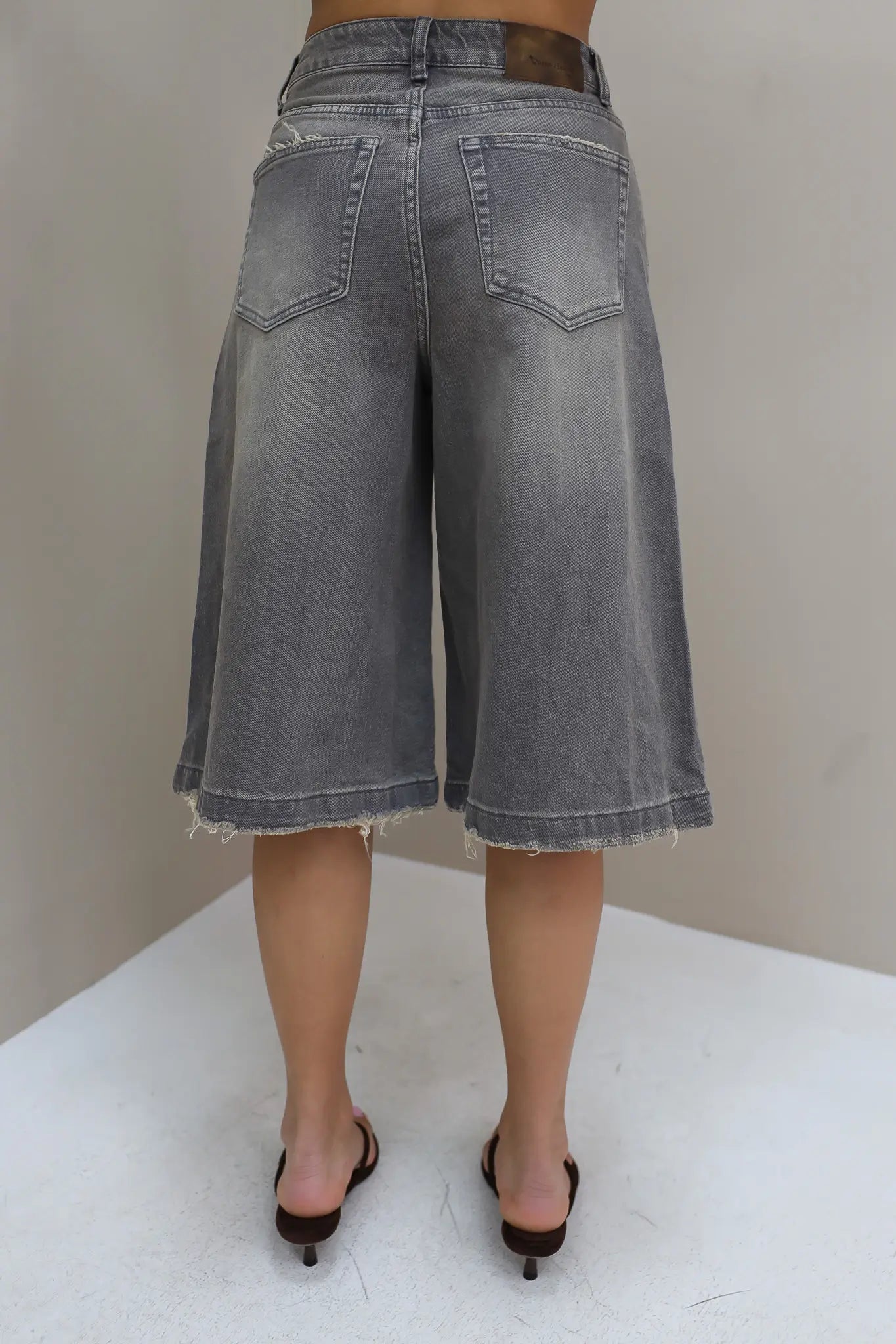Denim Jort Bruin