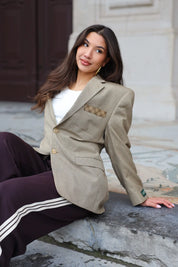 Atelier Series Reworked Designer Blazer Khaki