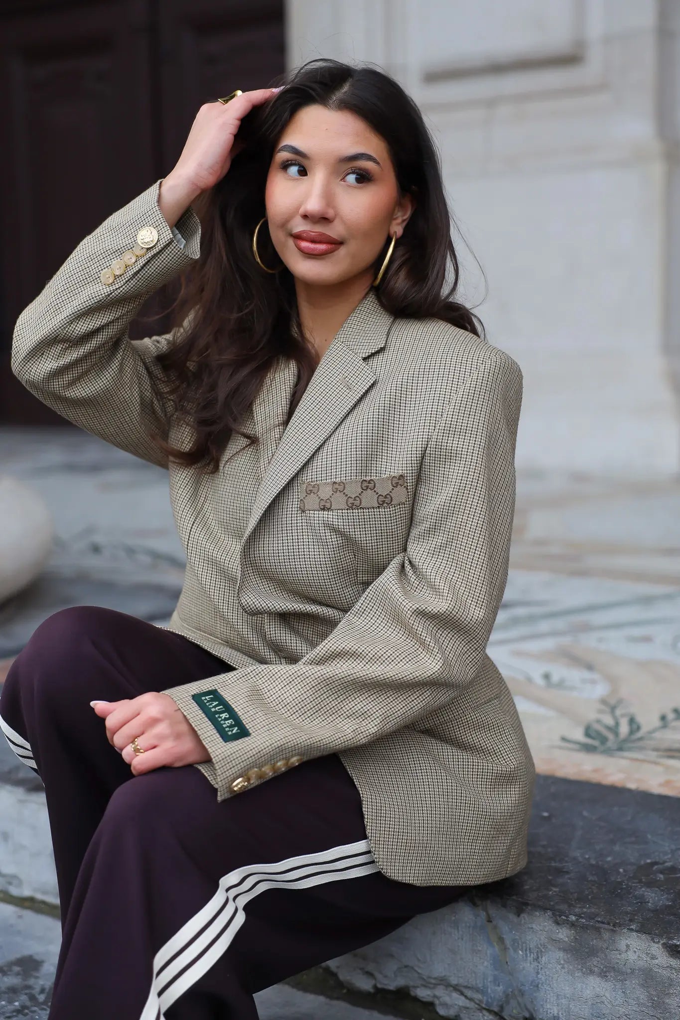 Atelier Series Reworked Designer Blazer Khaki