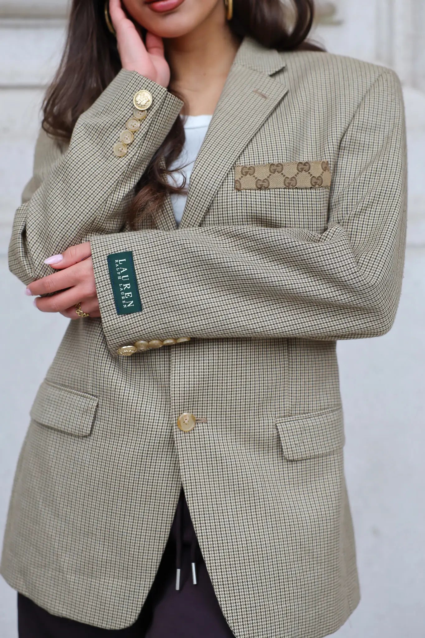 Atelier Series Reworked Designer Blazer Khaki