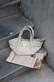 Leonie Suede Handtassen Ecru