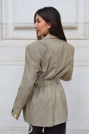 Atelier Series Reworked Designer Blazer Khaki