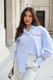 St. Barth Blouse Gestreept Blauw