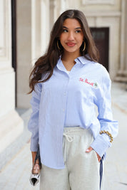 St. Barth Blouse Gestreept Blauw