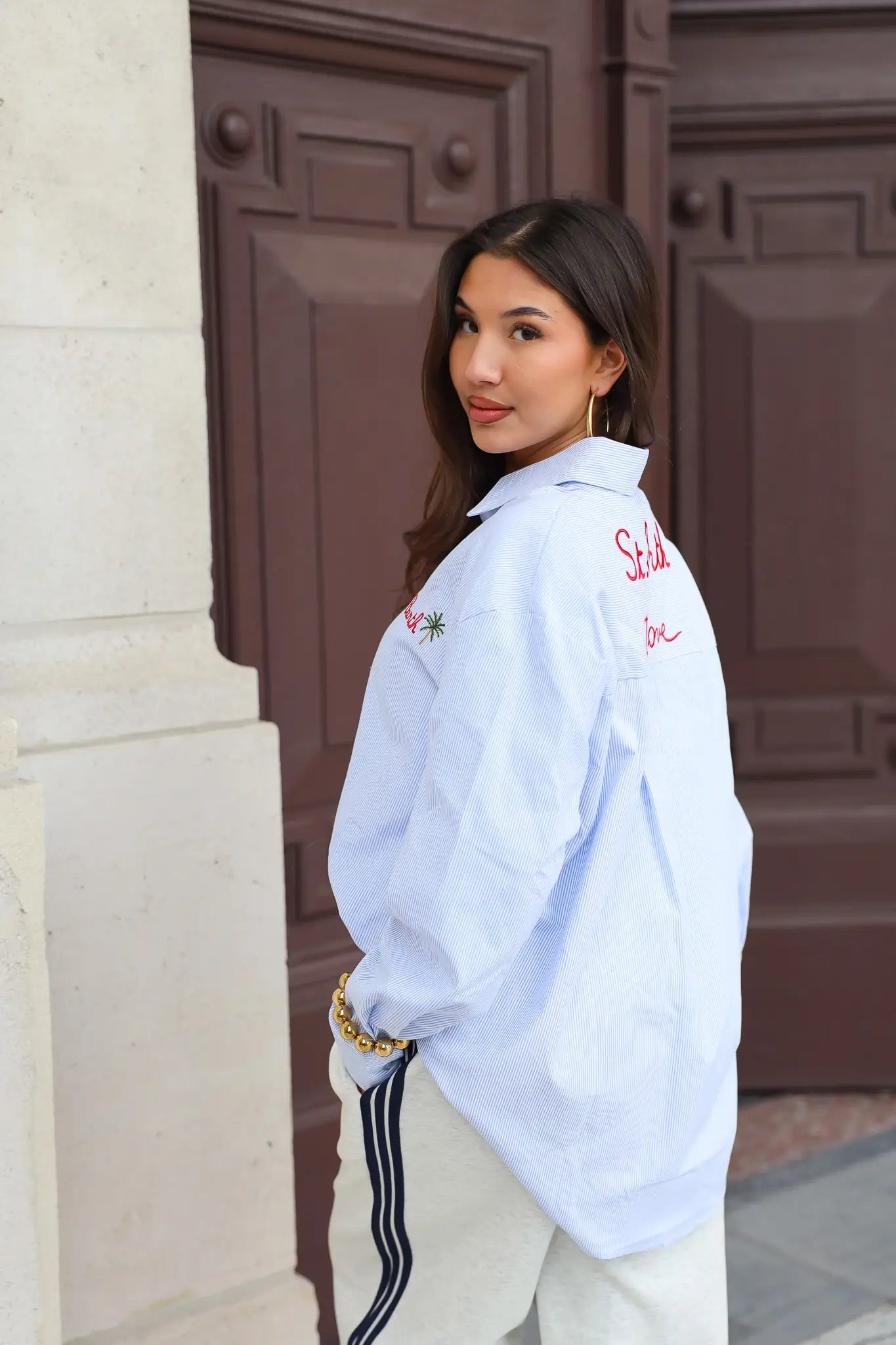 St. Barth Blouse Gestreept Blauw