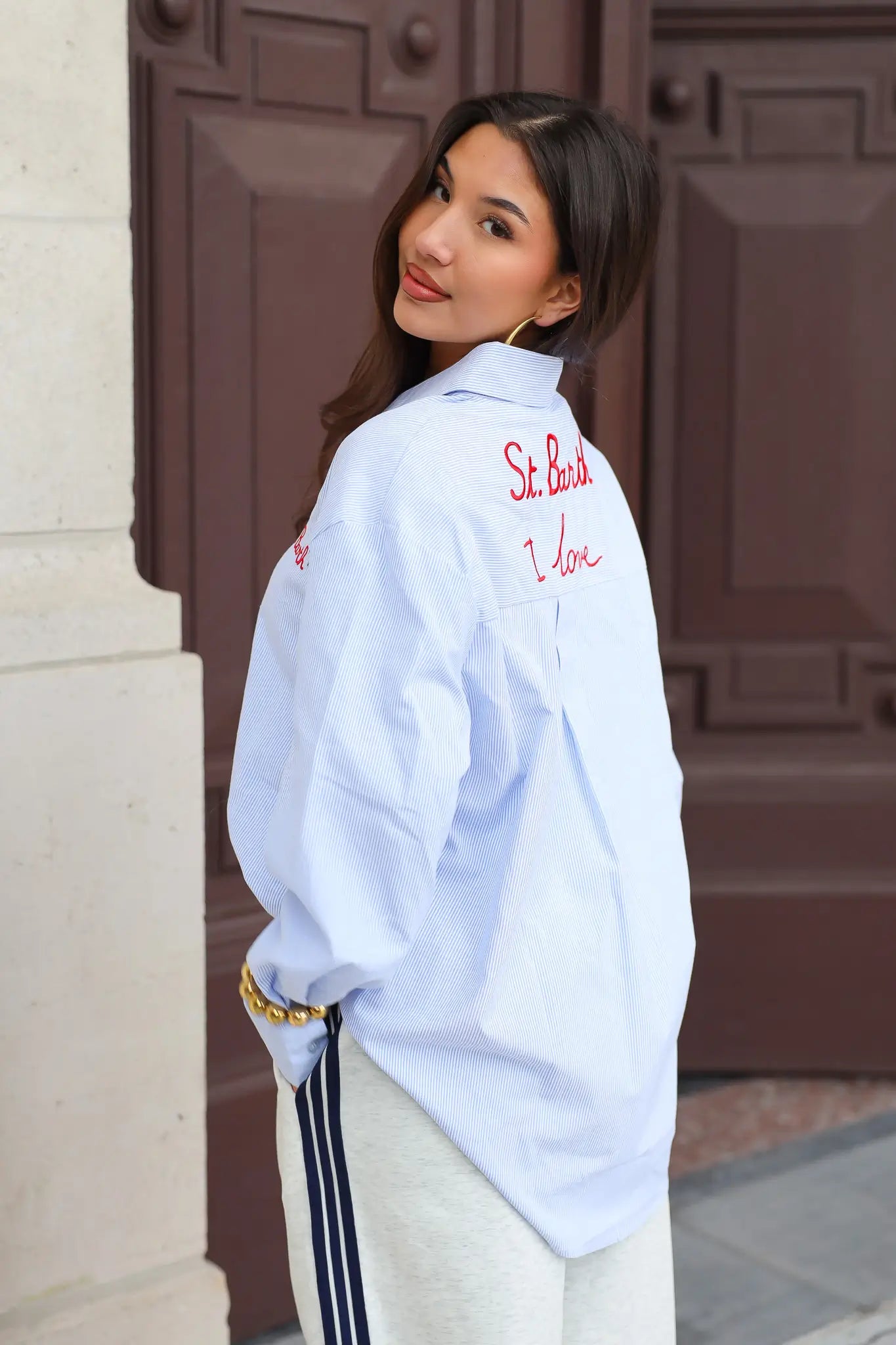 St. Barth Blouse Gestreept Blauw