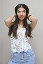 Corset Bustier Top Kant Wit