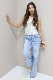 Corset Bustier Top Kant Wit