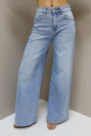 Jeans Wide Leg Stretch Licht Blauw 7386