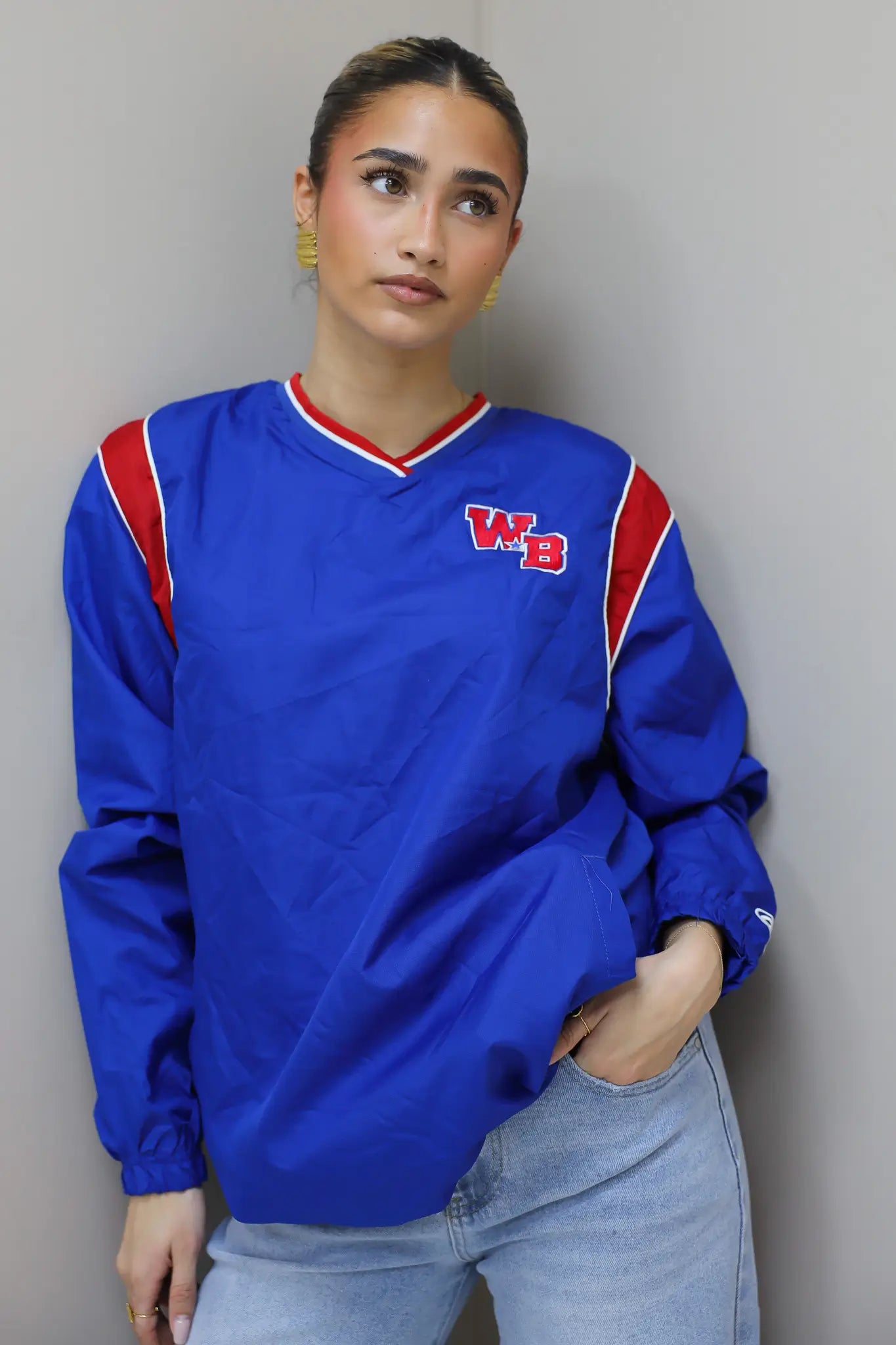 Vintage Jersey Long Sleeve Blauw