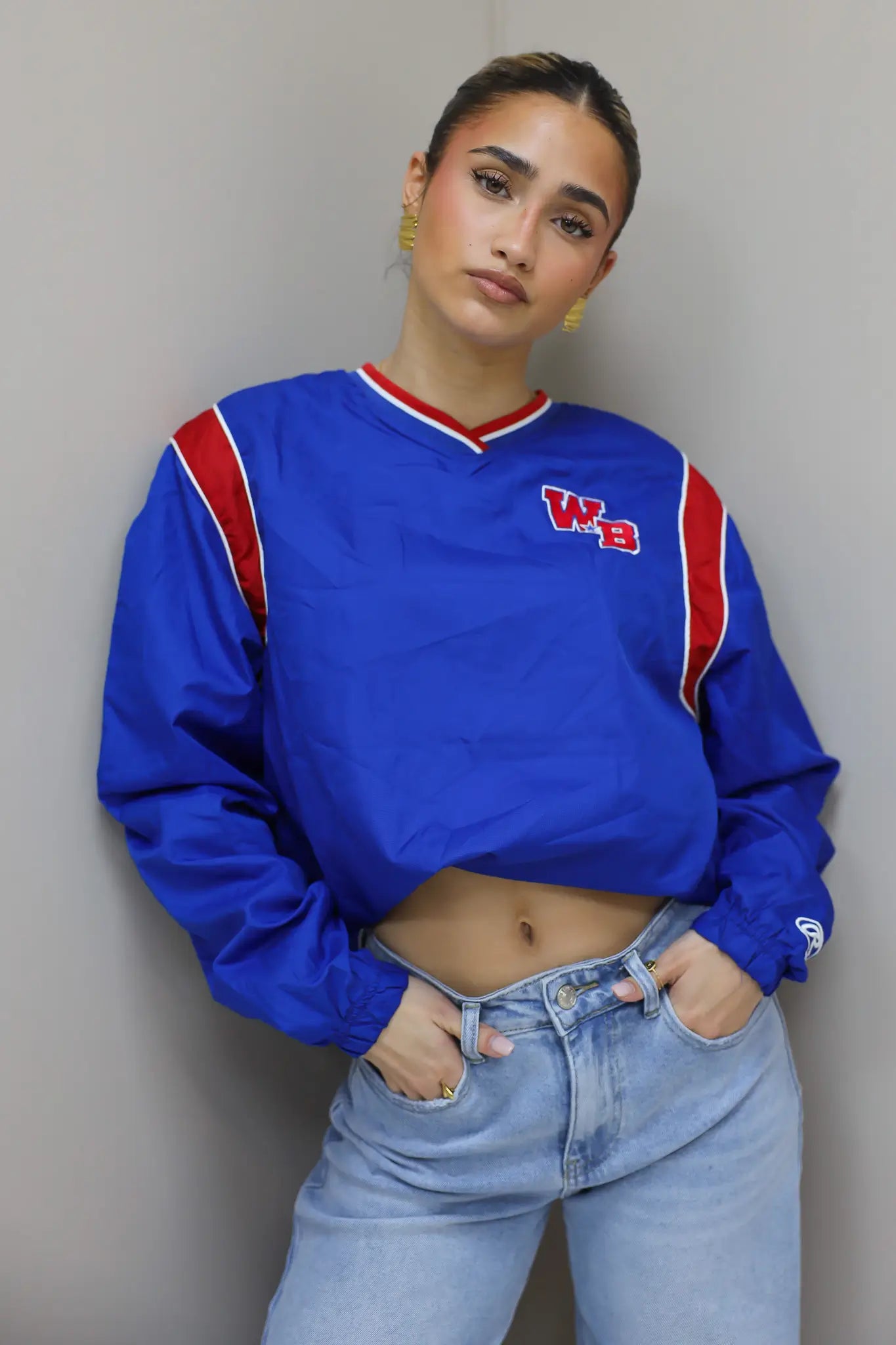 Vintage Jersey Long Sleeve Blauw