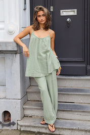 Top Mousseline Khaki