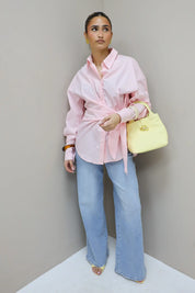 Blouse Omslag Detail Roze