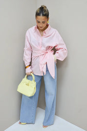 Blouse Omslag Detail Roze