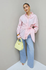 Blouse Omslag Detail Roze