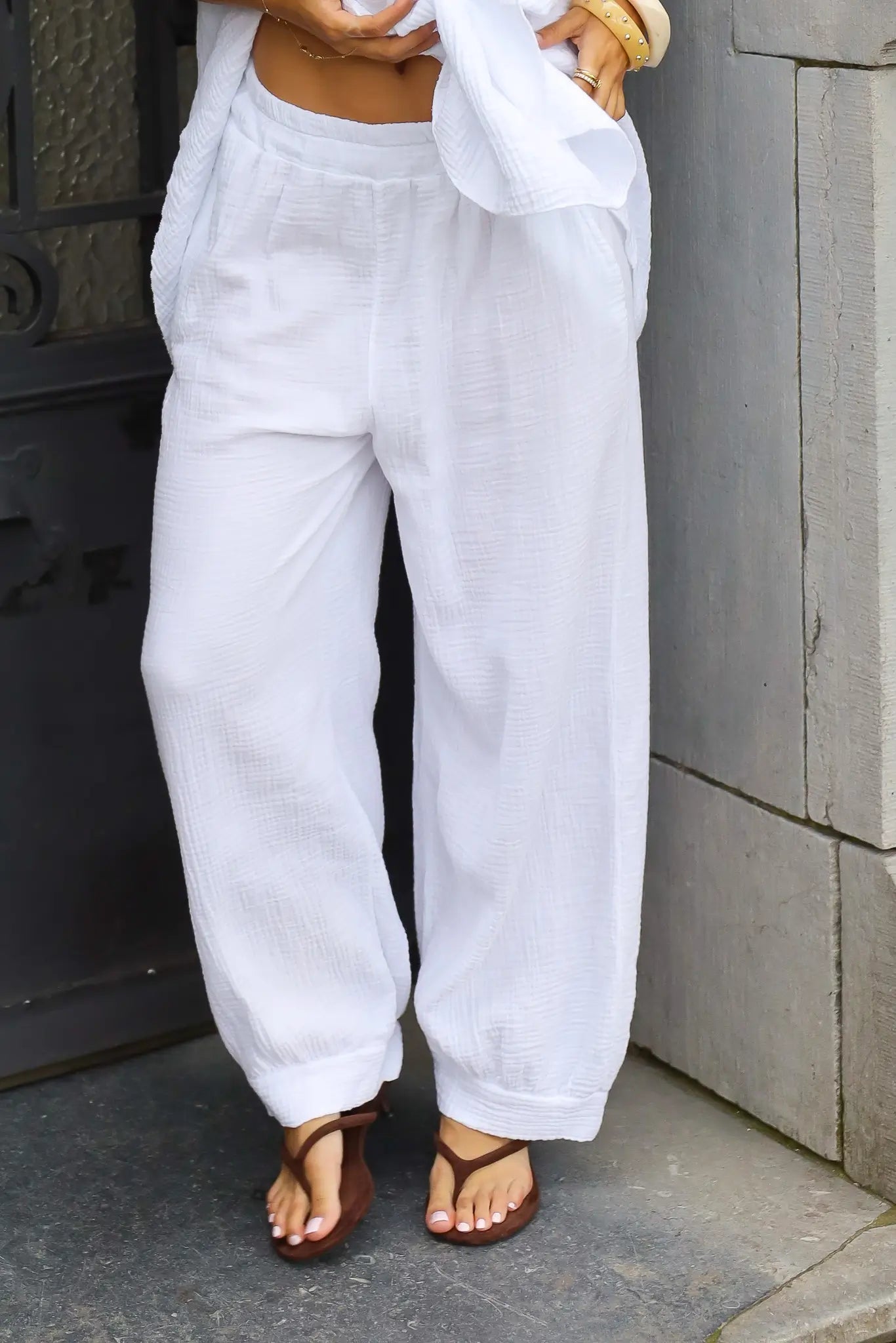 Pantalon Ballon Mousseline Wit