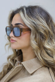 Abbey Zonnebril Licht Bruin/Blauw