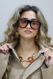 Abbey Zonnebril Zwart/Roze