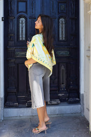 Lemon Print Sjaal Top Geel