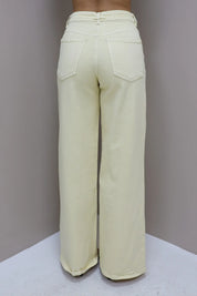Jeans Wide Leg Stretch Studs Geel 9198-8