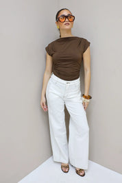 Jeans Wide Leg Stretch Wit 9207-7