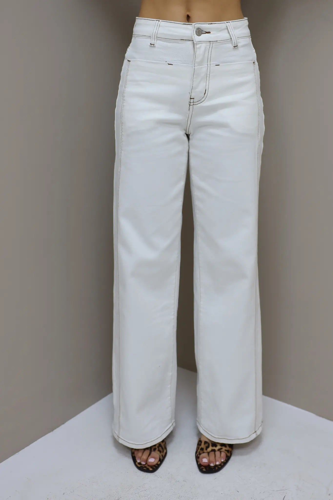Jeans Wide Leg Stretch Wit 9207-7
