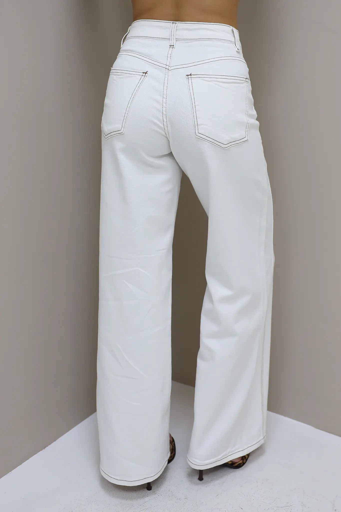 Jeans Wide Leg Stretch Wit 9207-7
