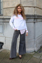 Straight Front Line Jeans Grijs