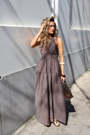 Maxi Jurk Donker Bruin