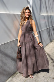 Maxi Jurk Donker Bruin