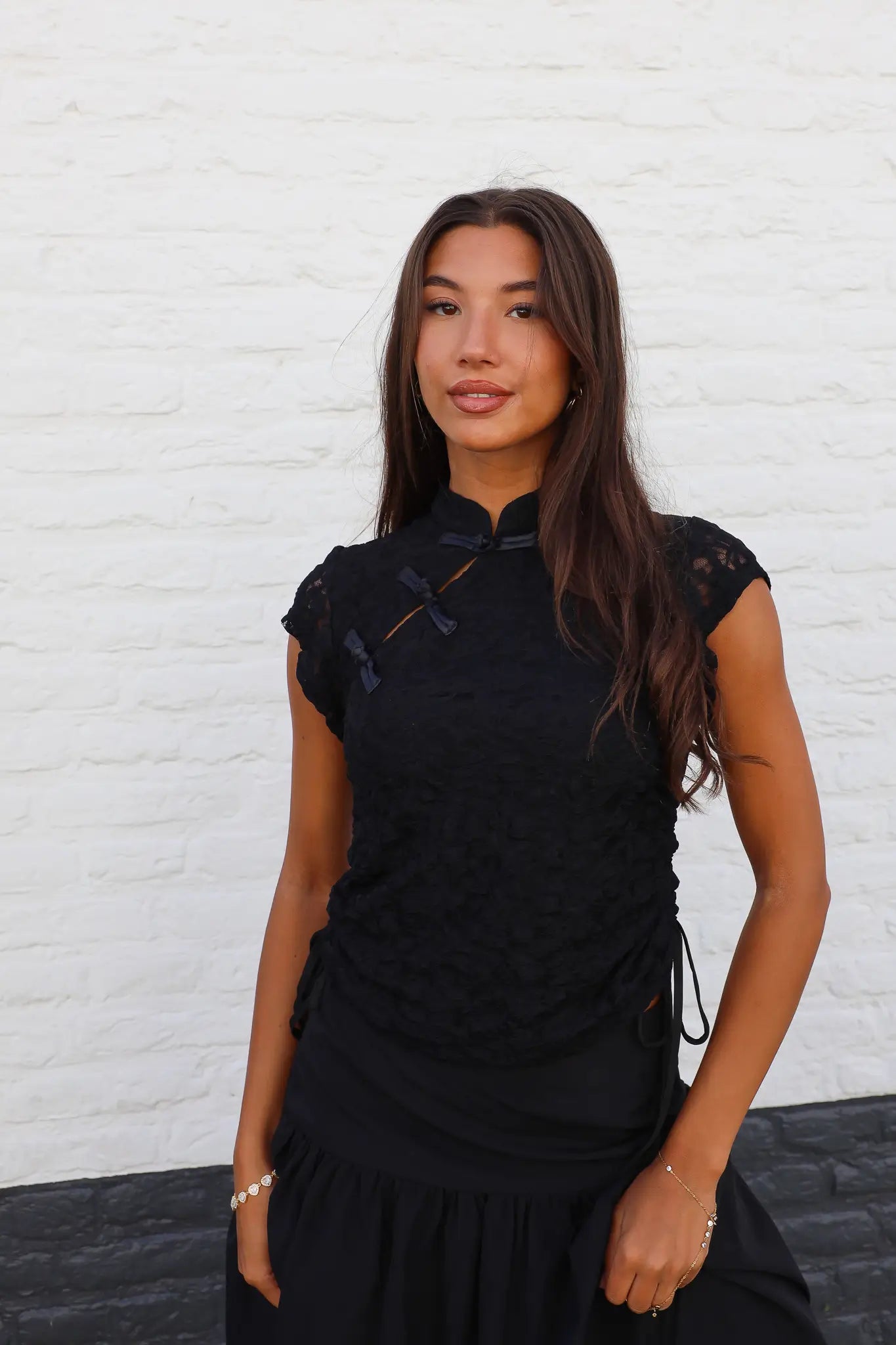 Top Kant Chinese Sluiting Zwart