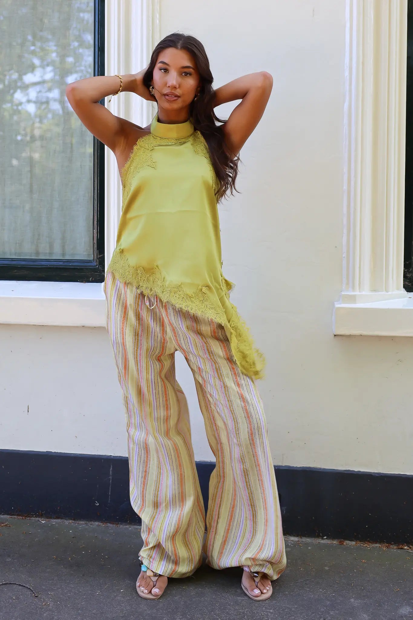 Halter Top Satijn Groen