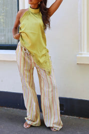 Halter Top Satijn Groen